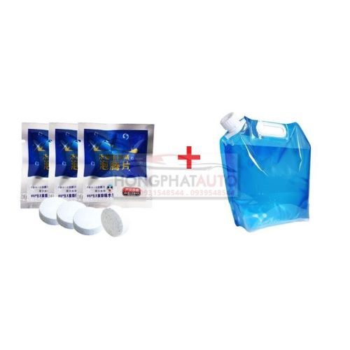 COMBO TÚI ĐỰNG NƯỚC DÃ NGOẠI 10L + 10 VIÊN SỦI NƯỚC RỬA KÍNH