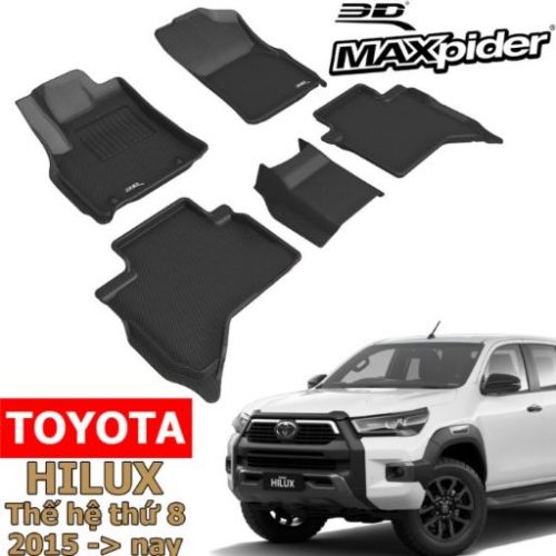 THẢM LÓT SÀN XE TOYOTA HILUX CHÍNH HÃNG 3D MAXPIDER KAGU